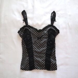 Polka Dot Tank Top w/ Mesh